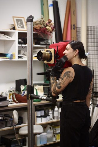 Carla Rodriguez with camera